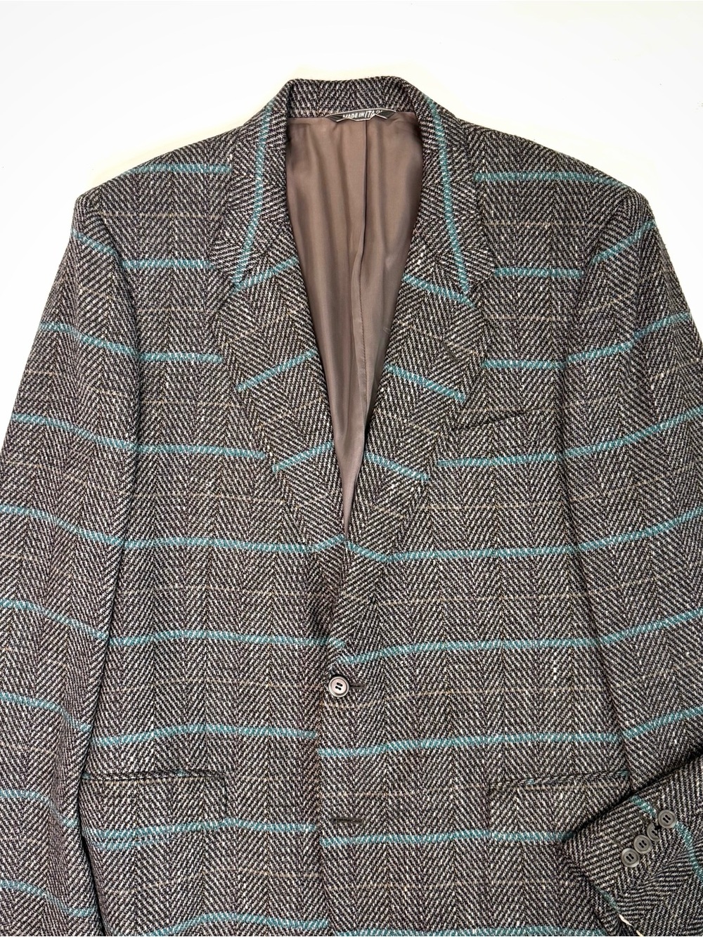 Vintage Canali Cashmere Plaid Tweed Style Sport Jacket | 48